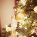 Ornament Hanging from Decorated Christmas Tree Ornament Hanging from Decorated Christmas Tree